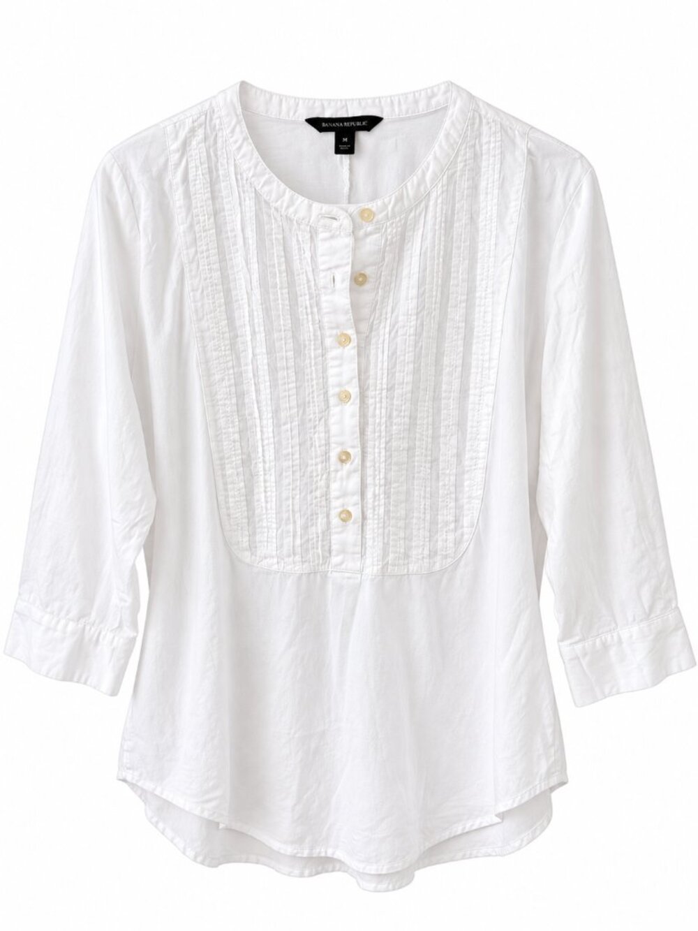 Banana Republic Women’s White Blouse – Size M – Elegant Button Front